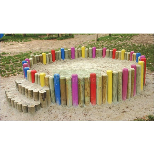 Kütük Yuvarlak Kum Havuzu